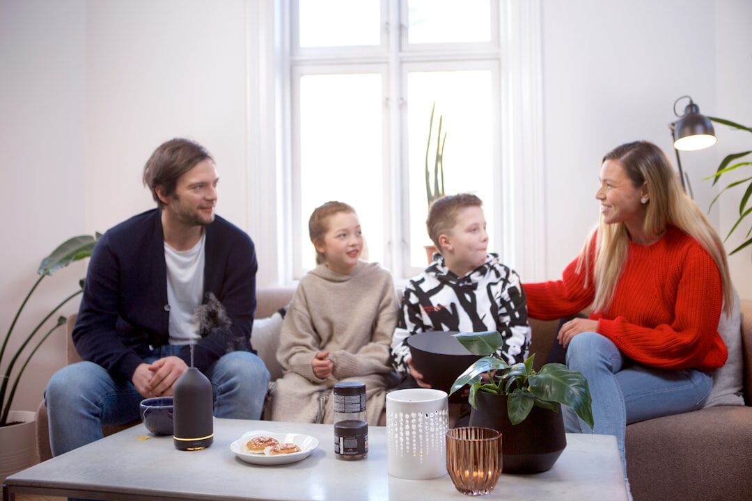 family discussing life insurance